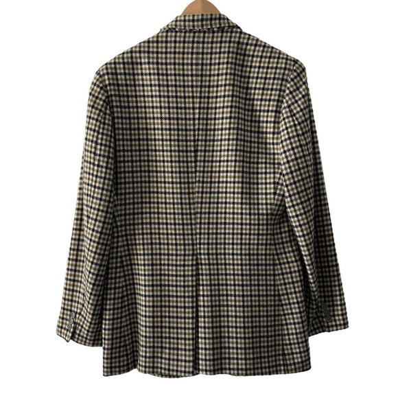 Vintage Custom A Man Hing Cheong Herringbone Check 2 Button Blazer Coat, Size 40 - Picture 2 of 9